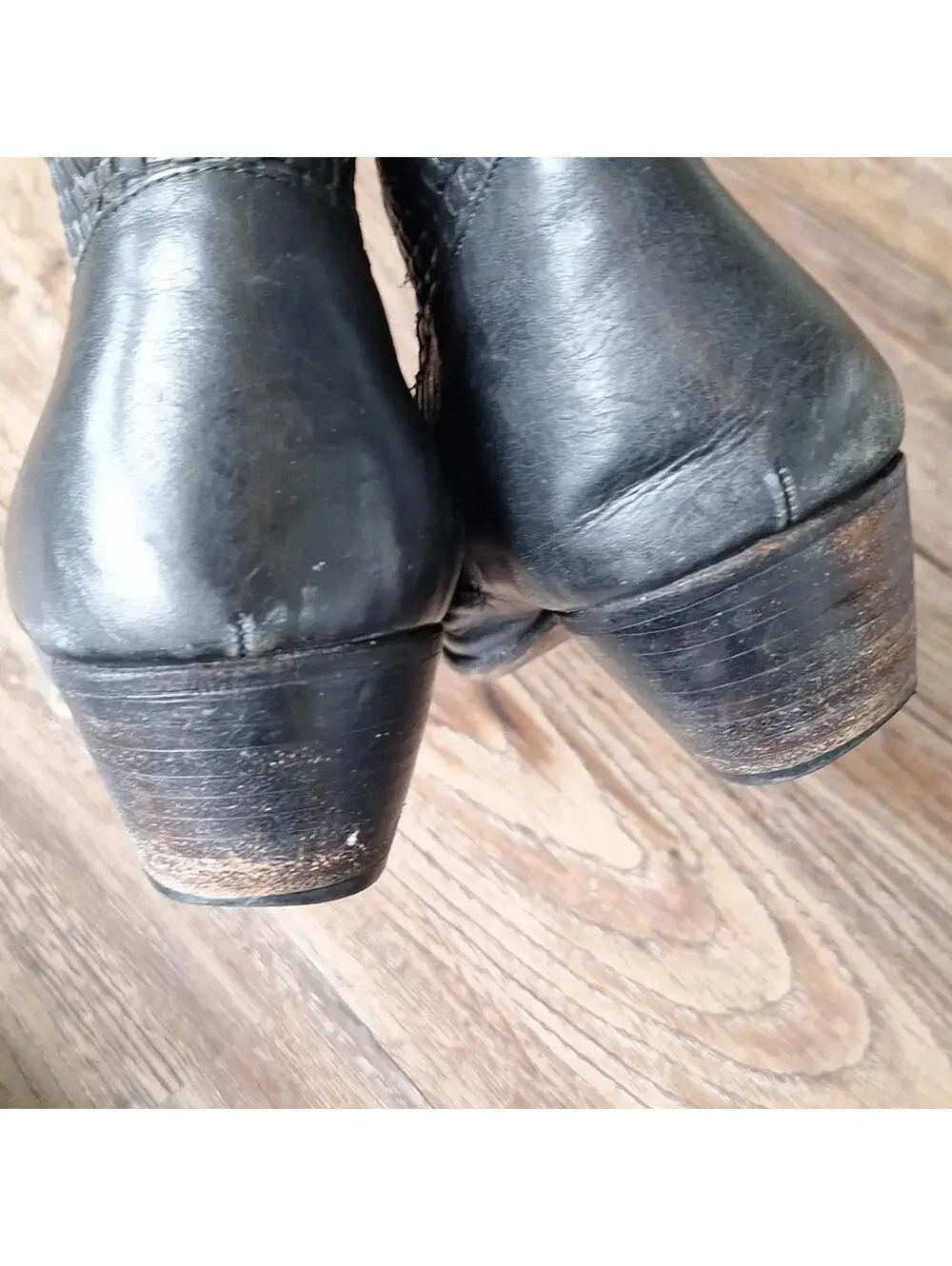 Vintage Hipoppotamus Black Leather Boot Size 10.5